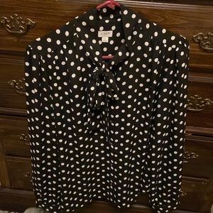 Super cute J Crew long sleeve polka dot blouse!